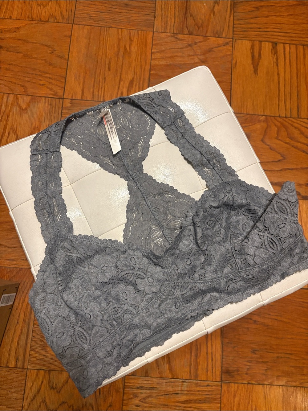 Lace Racerback Bralette - Gray